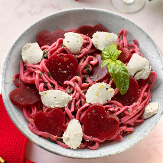 Homemade Pink Valentine’s Day Pasta