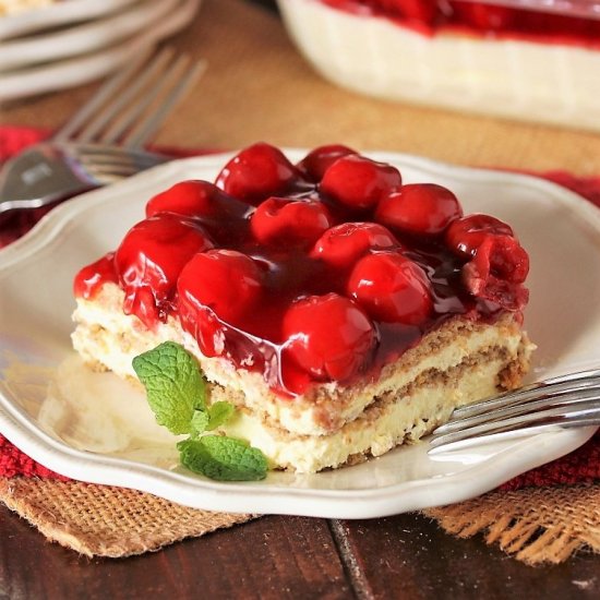 No-Bake Cherry Eclair Dessert