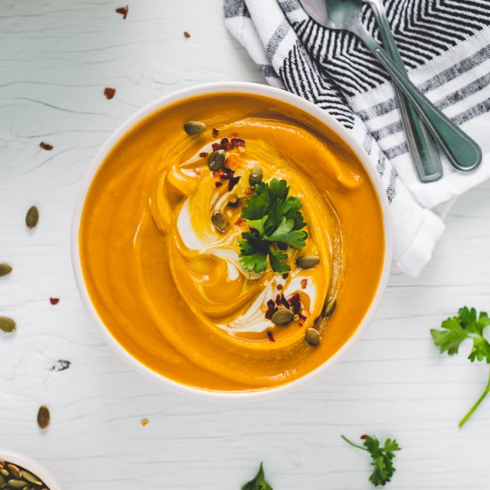 Slow Roasted Butternut Squash Soup