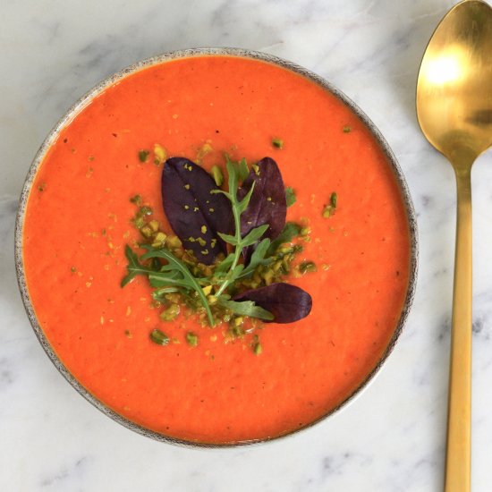 One Tray Roasted Pepper Soup