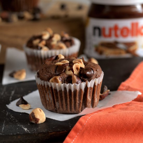 chocolate hazelnut nutella muffins