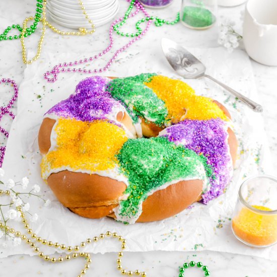 Homemade Mardi Gras King Cake