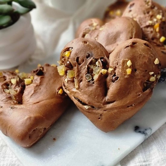 Heart Shaped Chocolate Bread