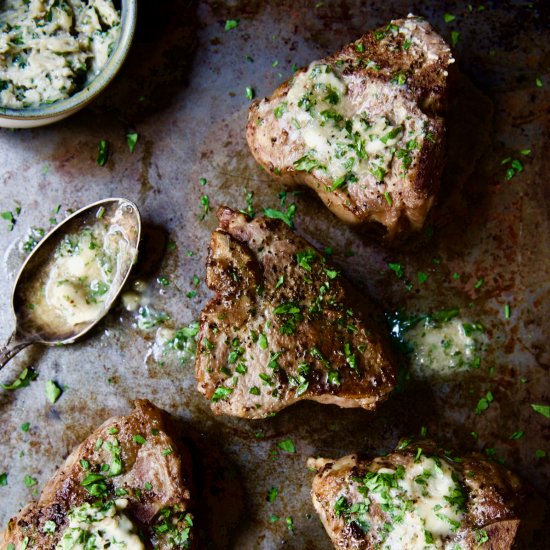 Lamb Chops with Anchovy Butter