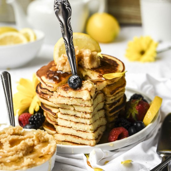 Fluffy Lemon Pancakes + Butter