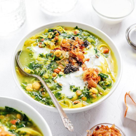 Ash Reshteh (Persian Noodle Soup)