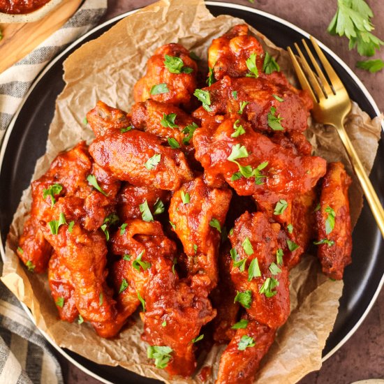 Crispy Maple Barbecue Glazed Wings