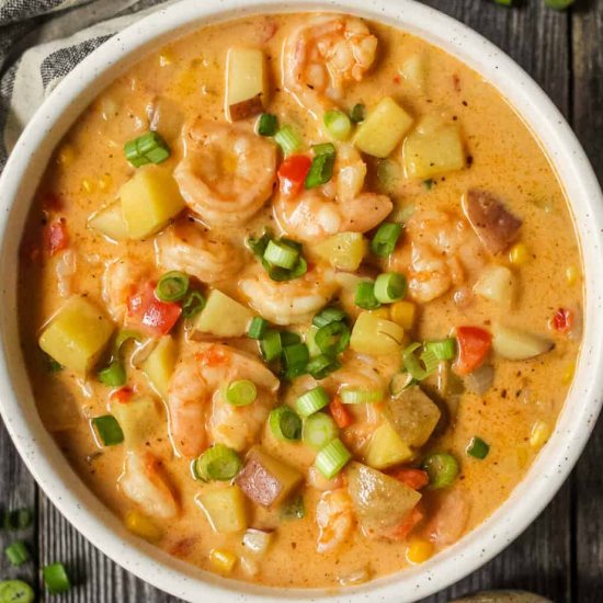 Creamy Cajun Shrimp & Corn Chowder