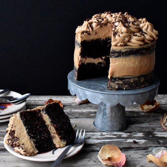 Mocha cake with espresso frosting