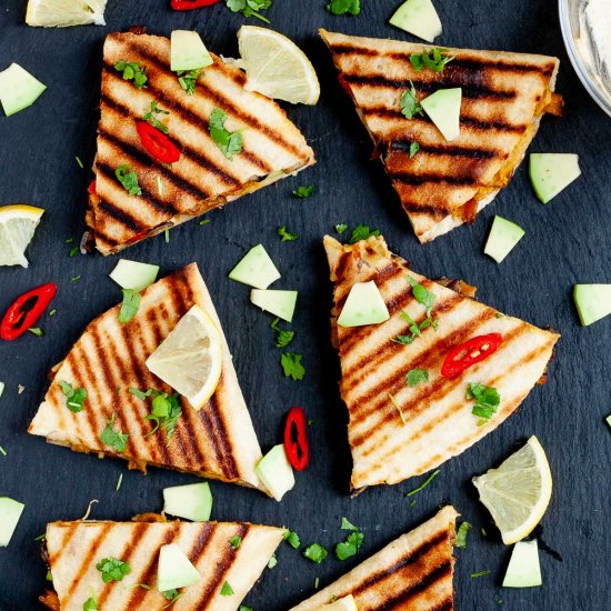 Veggie Hummus Quesadillas