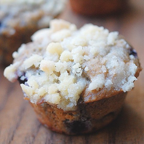 Sourdough blueberry lemon muffins