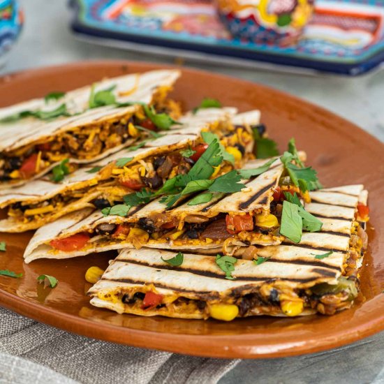 Vegan Quesadillas with Black Beans