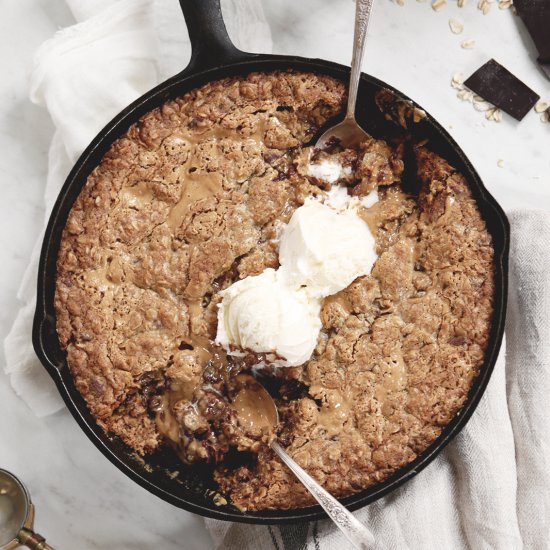 PB Oatmeal Skillet Cookie