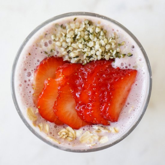 Simple Strawberry Oat Milk Smoothie