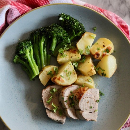 Pork Loin with Lemony Potatoes