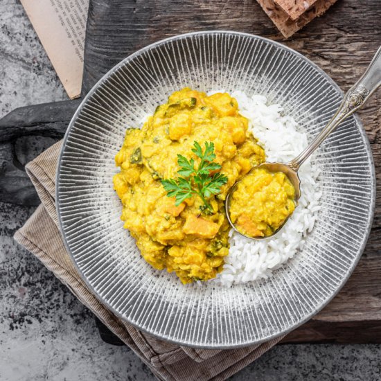 Kabocha Squash & Yellow Lentil Dhal