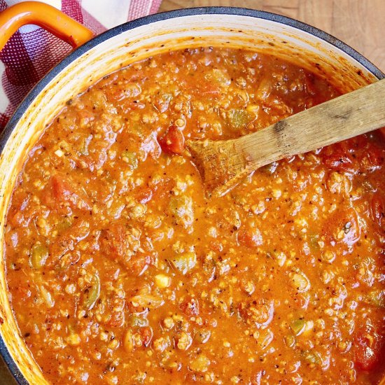 Vegan Spaghetti with “Meat” Sauce