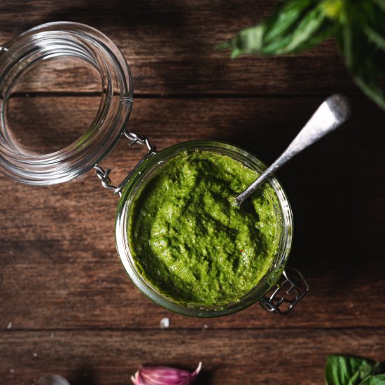 Easy Vegan Basil Pesto