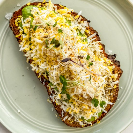 Grated Egg Avocado Toast