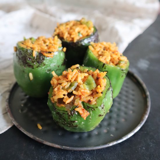 Leftover Rice Stuffed Capsicum