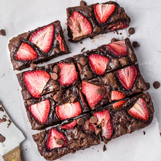 Brownies with Strawberries