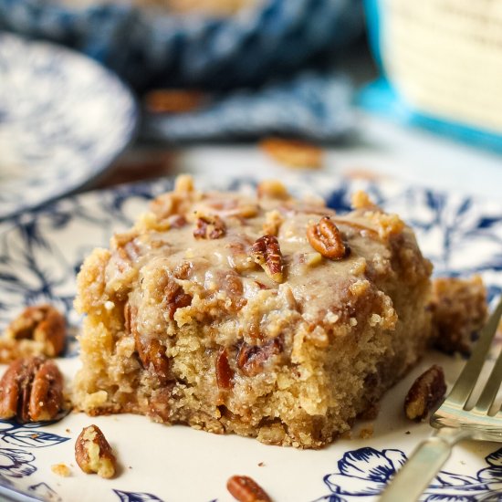 Brown Butter Praline Poke Cake