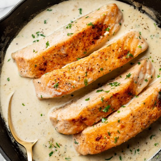 creamy garlic salmon