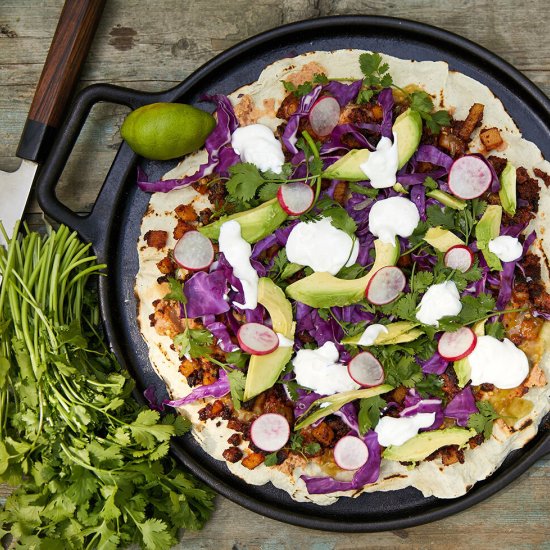 Tlayuda (Oaxacan pizza)