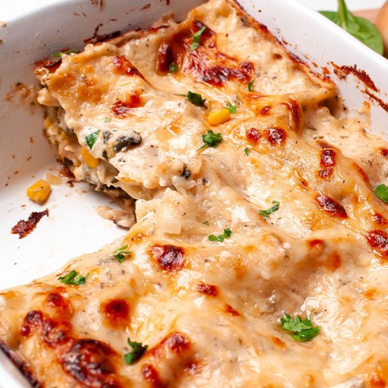 Vegetable Lasagna with White Sauce