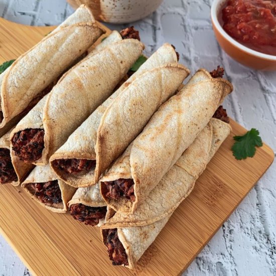 Air Fried Black Bean Taquitos