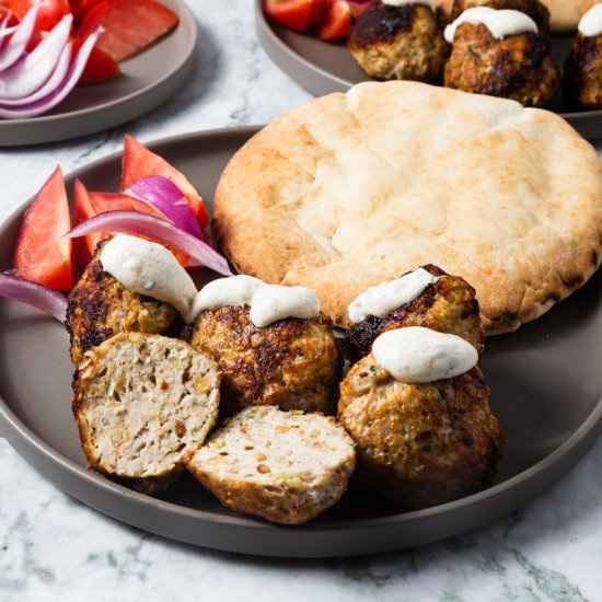 Chicken Kofta with Yogurt Sauce