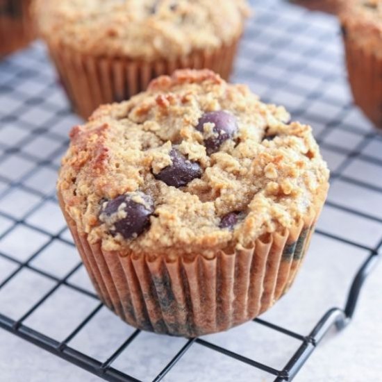 Banana Blueberry Oatmeal Muffins