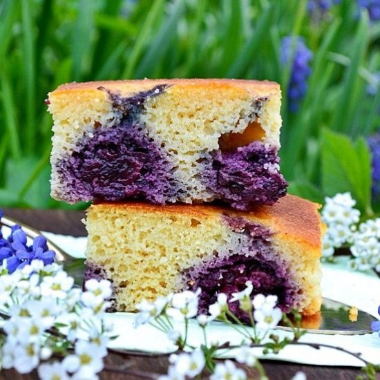 Coconut flour and blackberries cake