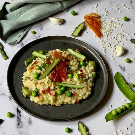 Asparagus Risotto with Prosciutto