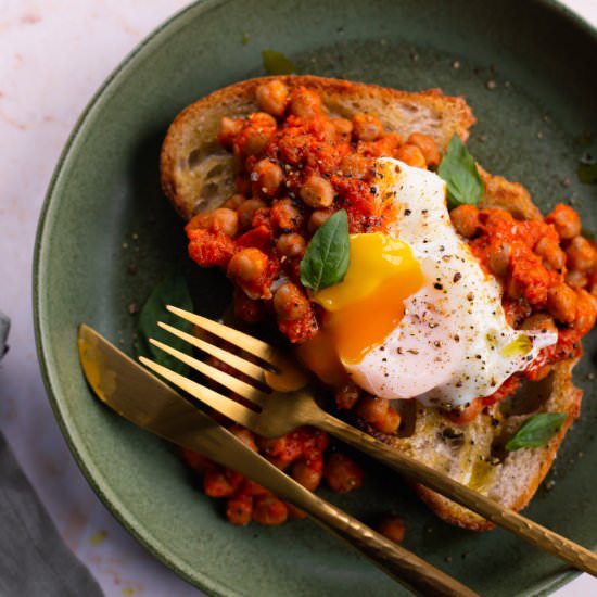 Slow-Cooked Chickpeas on Toast