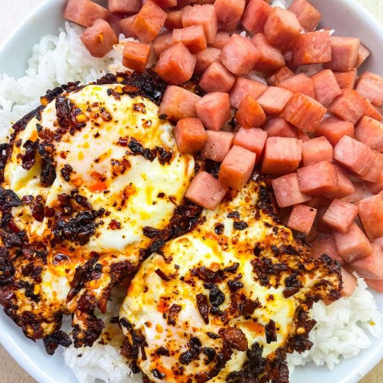 Spam and Eggs with Chili Oil