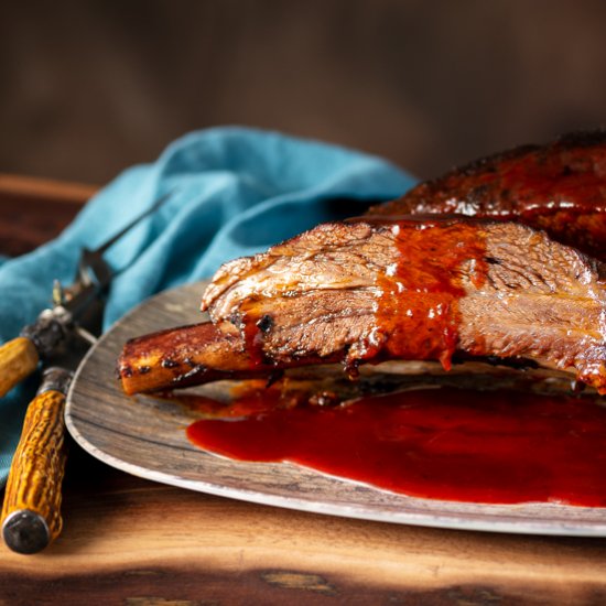 Smoked Beef Ribs Bourbon BBQ Sauce