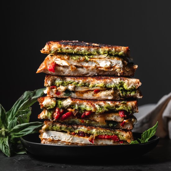 Vegan Tofu Pesto Grilled Cheese