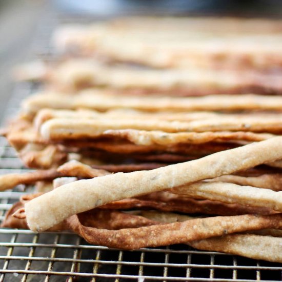 Rye and Caraway Breadsticks