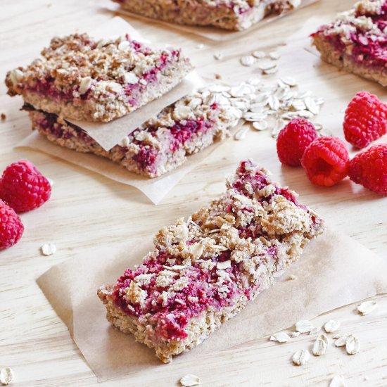 Healthy Raspberry Oat bars