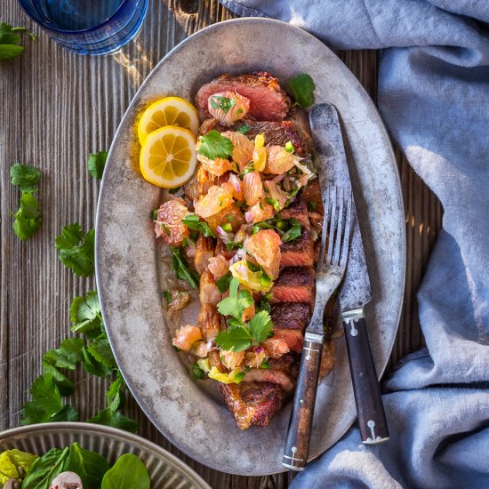 Steak with Citrus Salsa