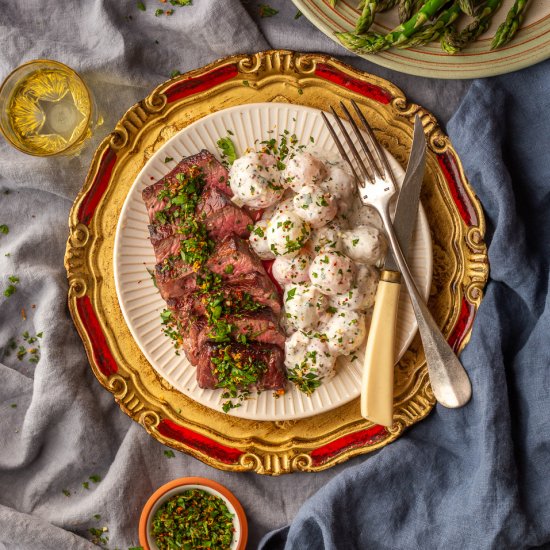 Reverse Sear Steak with Gremolata