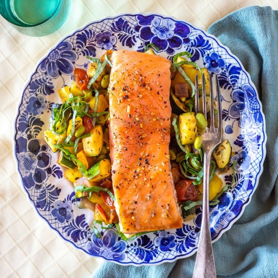 Lemon Pepper Salmon with Succotash