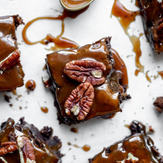 Salted Caramel Turtle Brownies