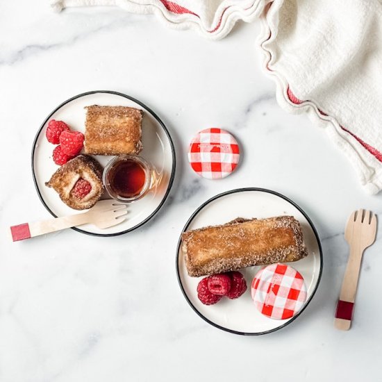 raspberry french toast roll ups