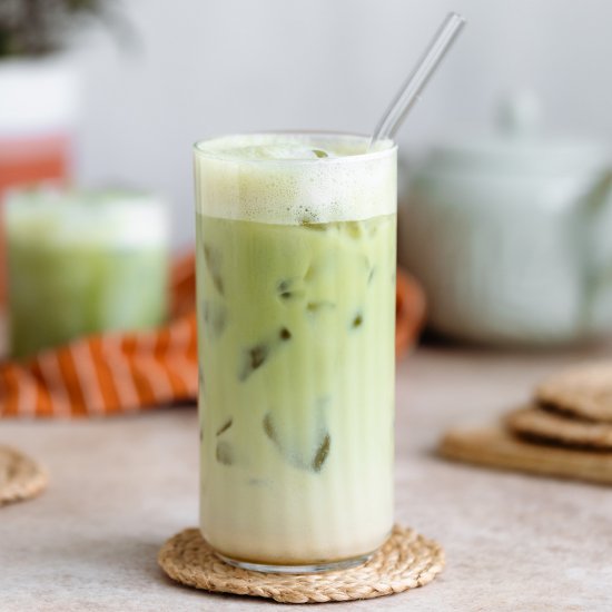 Iced chai matcha latte