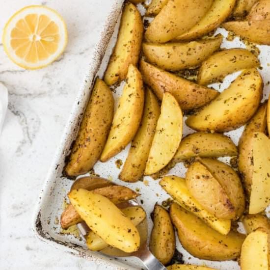 Greek Lemon Potatoes (Oven Roasted)