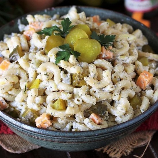 Dill Pickle Macaroni Salad