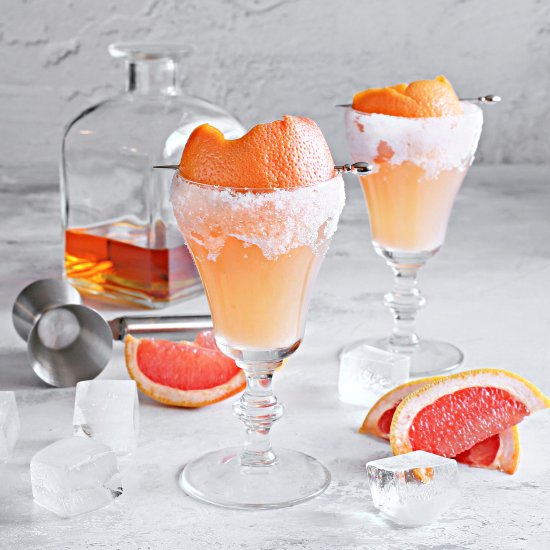 Pink Grapefruit Bourbon Crusta