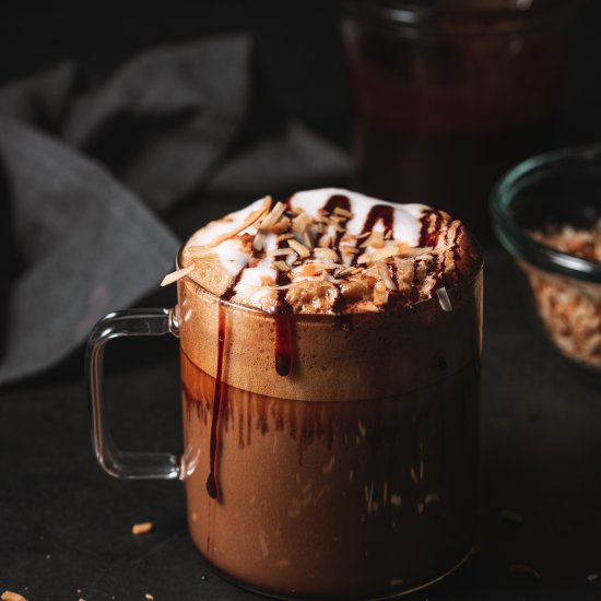 Vegan Toasted Coconut Mocha Latte